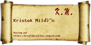 Kristek Milán névjegykártya