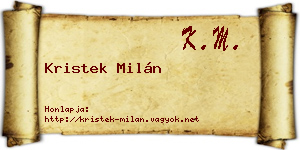 Kristek Milán névjegykártya