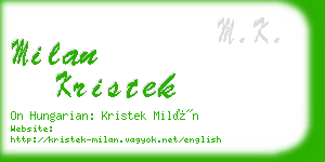 milan kristek business card